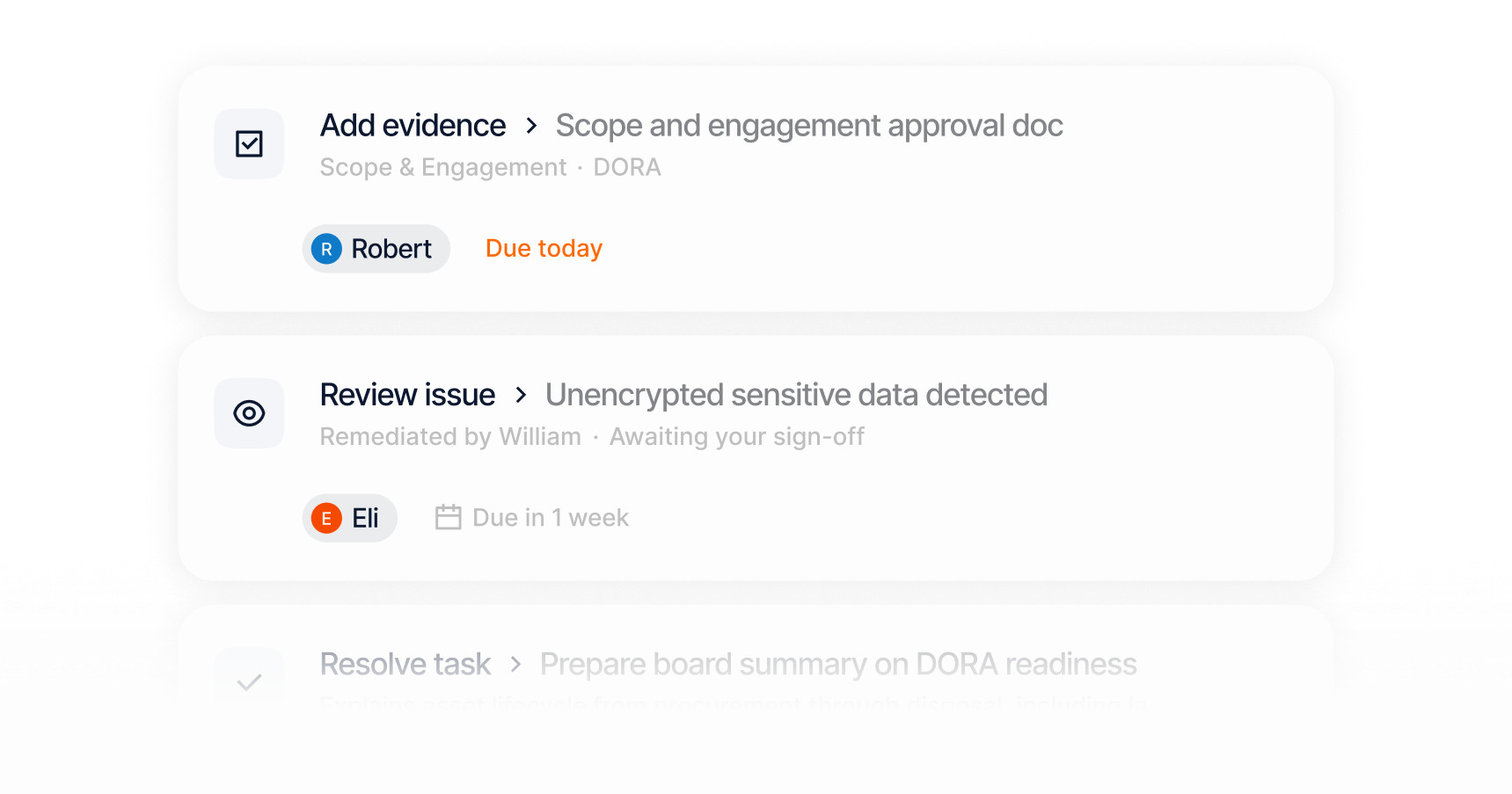 Compliance task queue